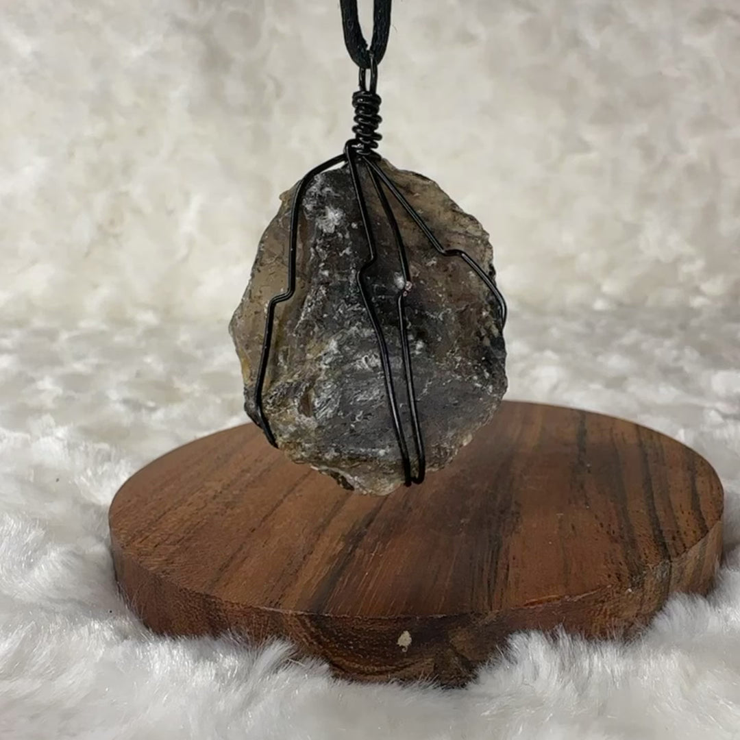 Smoky Quartz Wire Wrap (Black)