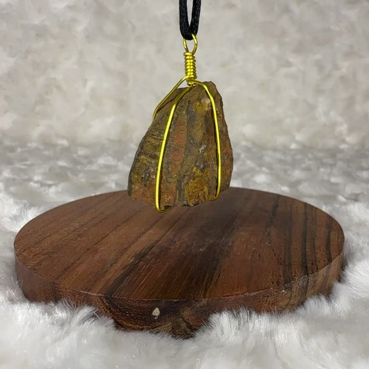 Tigers Eye Wire Wrap (Gold)