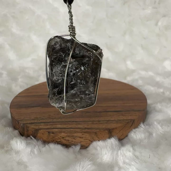 Smoky Quartz Wire Wrap (Silver)