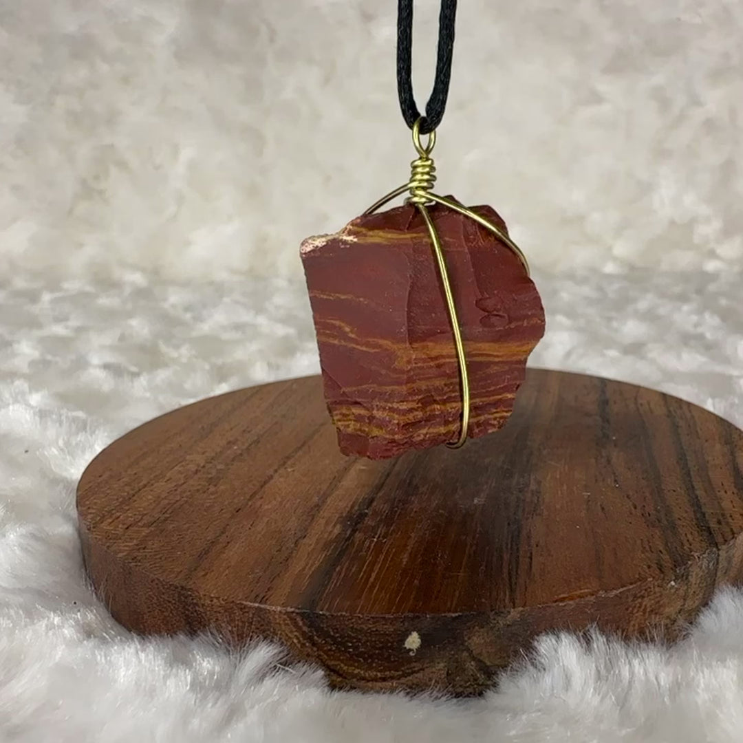 Red Jasper Wire Wrap (Gold)