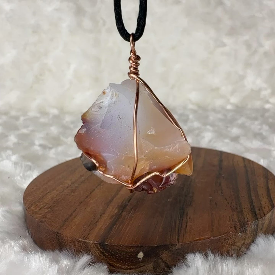 Carnelian Wire Wrap (Rose Gold)