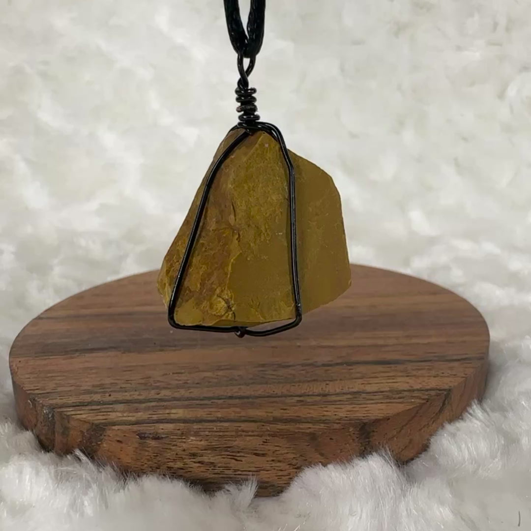 Yellow Jasper Wire Wrap (Black)