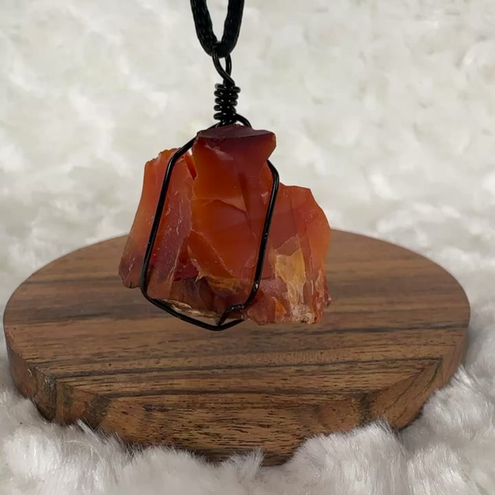 Carnelian Wire Wrap (Black)