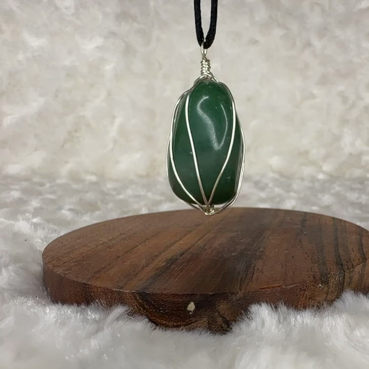 Green Aventurine Wire Wrap (Silver)