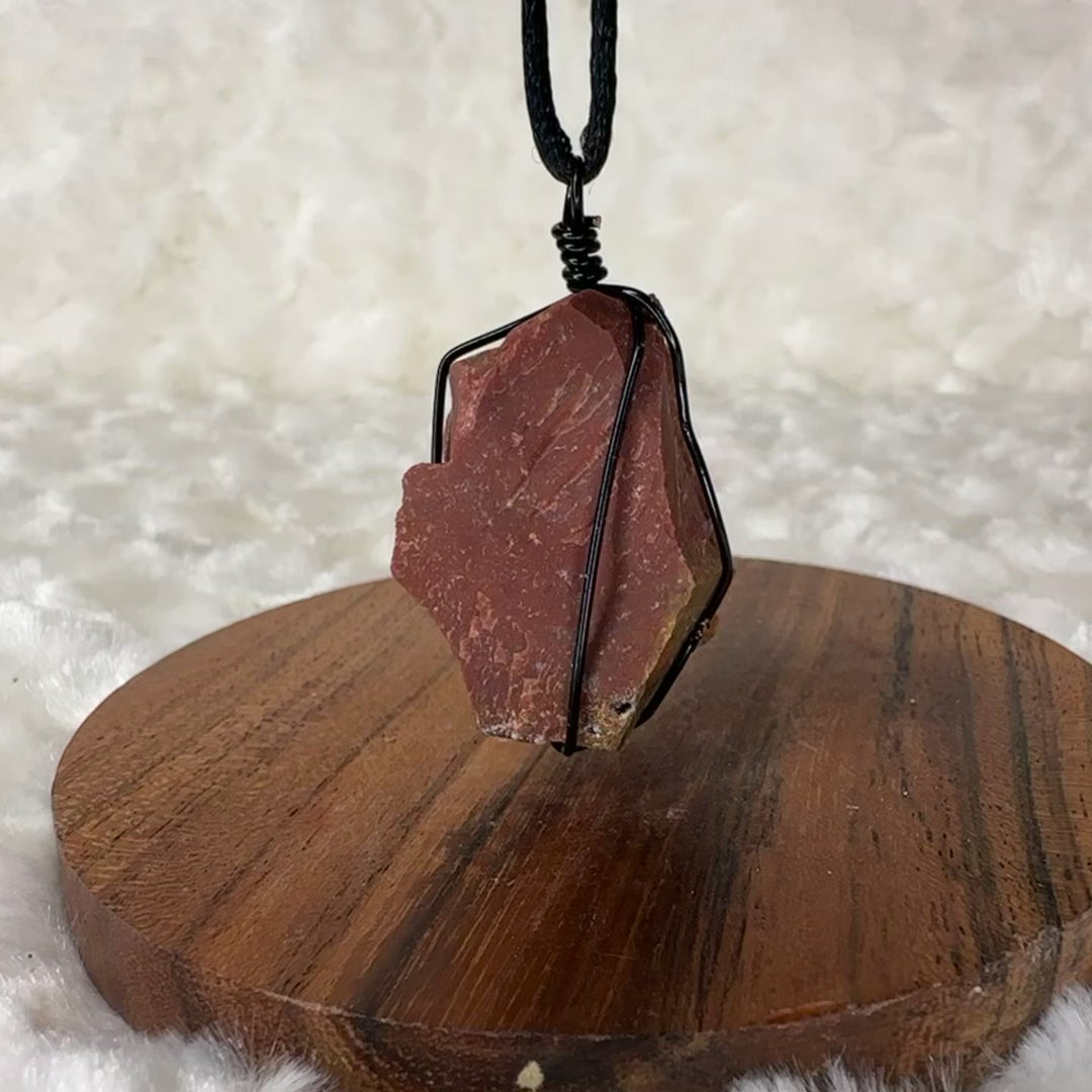 Red Jasper Wire Wrap (Black)