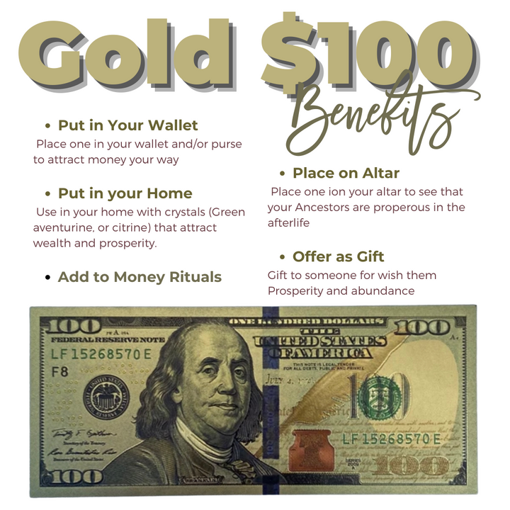 Gold $100 Bill - Soulfulvibesco