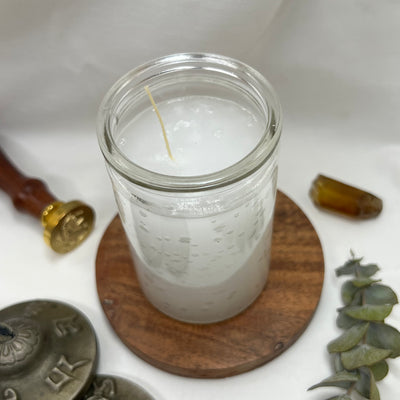 White Glass Candle - Soulfulvibesco