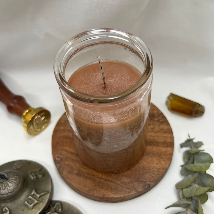 Brown Glass Candle - Soulfulvibesco