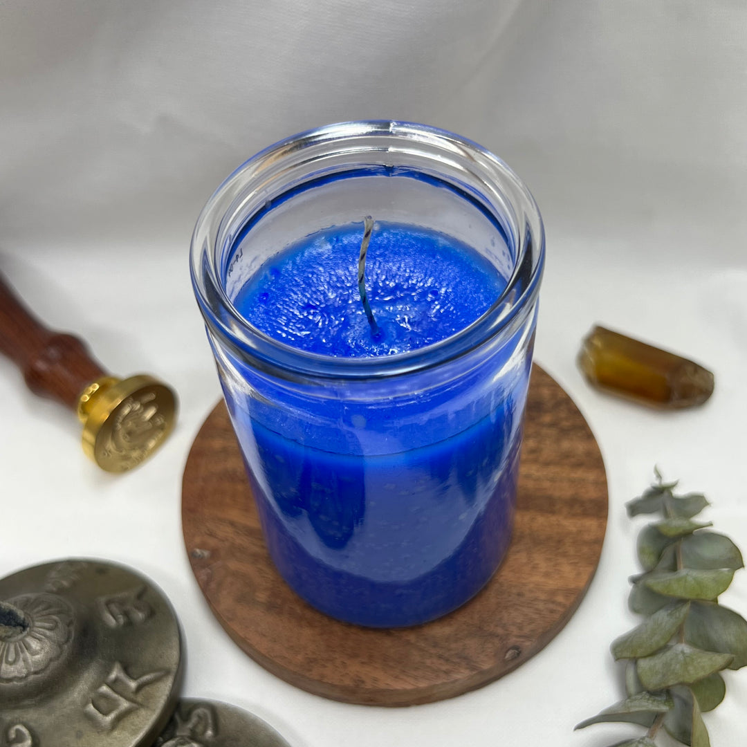 Blue Glass Candle - Soulfulvibesco