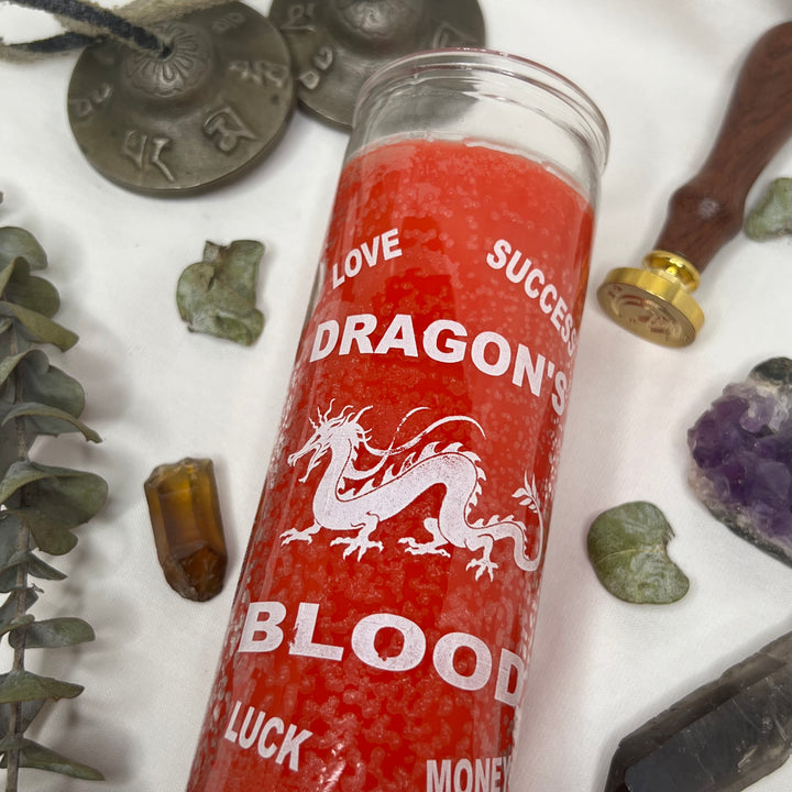 Dragons Blood Glass Candle - Soulfulvibesco