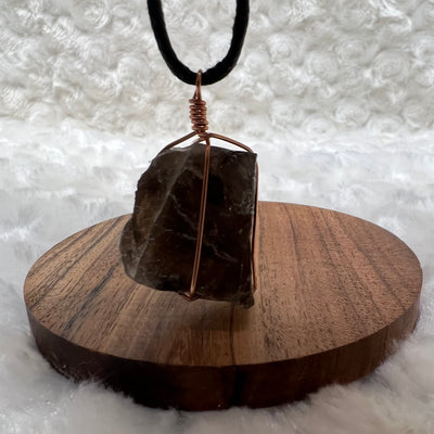 Smoky Quartz Wire Wrap (Rose Gold) - Soulfulvibesco
