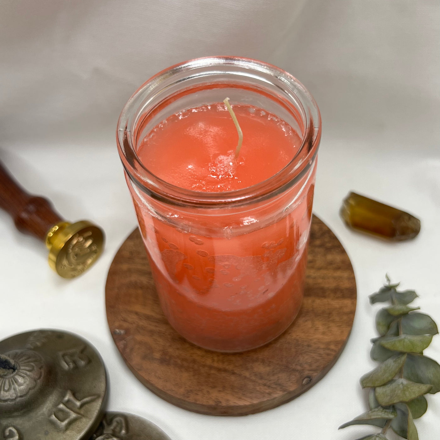 Pink Glass Candle - Soulfulvibesco