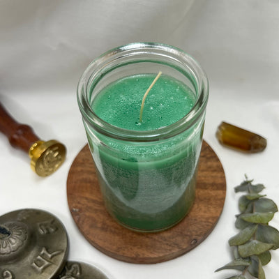 Green Glass Candle - Soulfulvibesco