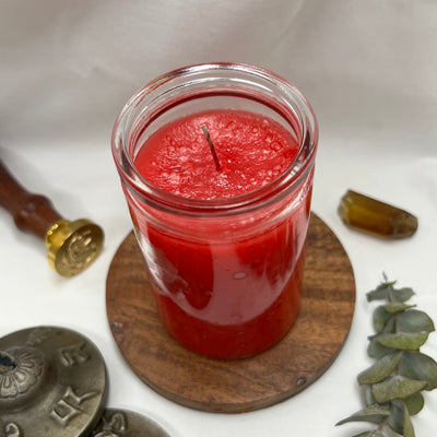 Red Glass Candle - Soulfulvibesco